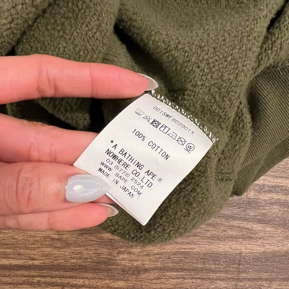 BAPE Classic Green Camo Sweatshirt SZ S - Picture 4 of 5